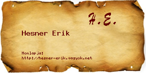 Hesner Erik névjegykártya